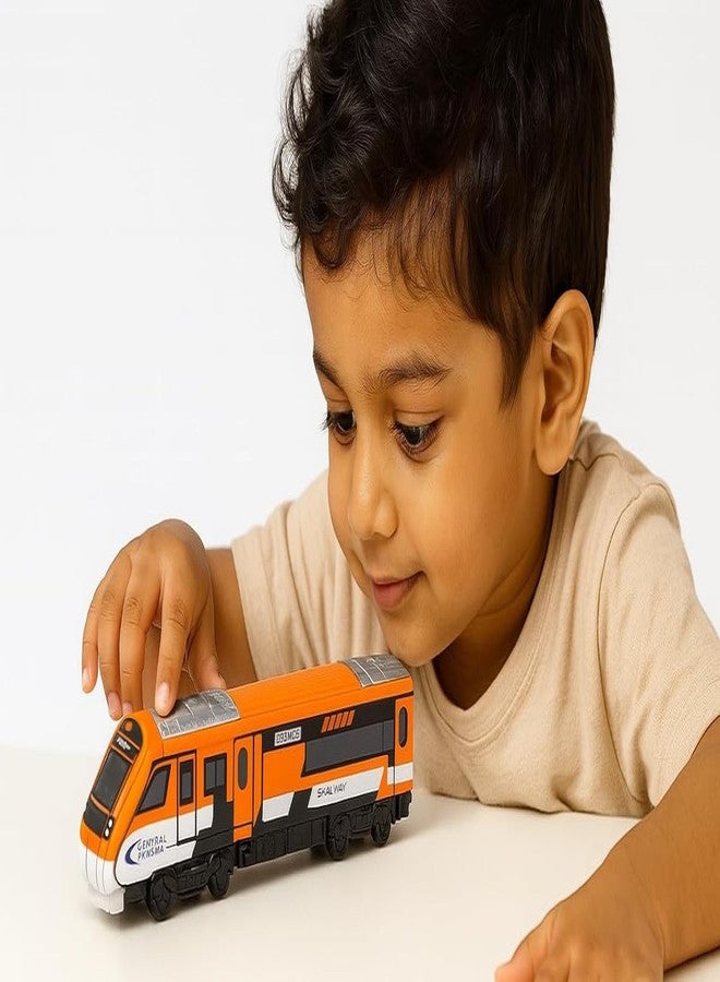 COLLEN ARRAY Vande Bharat Express for Kids - Indian Rail Toy Model for Boys Girls Age 3+ - Nav Bharat Express Bullett Train/Metro with Pull Back Action (Multicolor)-2 - Image 3